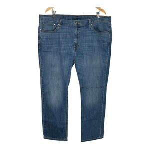 Dip Denim Jeans Mens 42x30‎ Blue Medium Wash Straight Leg Stretch Casual Classic